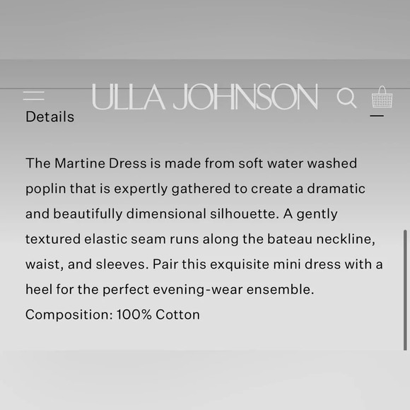 NWT $395 Ulla Johnson Martine Mini Dress in Bordeaux Size 2 Long Sleeve Poplin - Picture 6 of 9